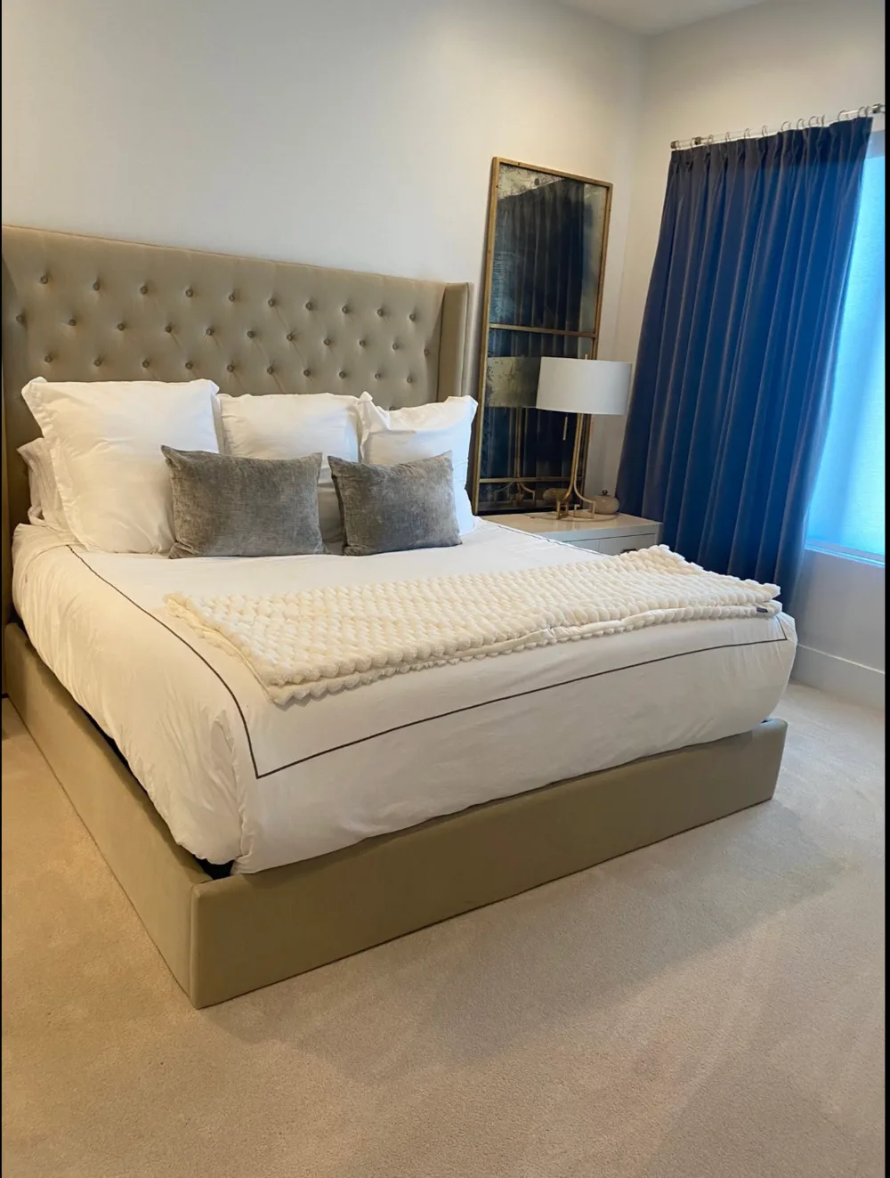 Freshly cleaned and made bedroom